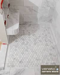 Simple 3x6 Tile Border And 2 Hexagon Field Tiles Master Shower Shower Floor Bathrooms Remodel