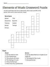 Elements Of Music Crossword Puzzle Music Theory Worksheets Crossword Puzzle Teaching Music
