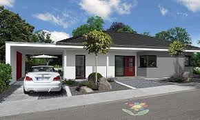Bungalow Mit Carport Frontansicht Streif Haus Haus Bungalow Fertighaus Bungalow