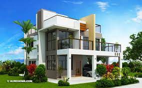 A lounge, fitted kitchen/diner that leads onto a paved. Luxury House Plans With Four Bedroom House With Spacious Garage And Roof Deck Ulric Home
