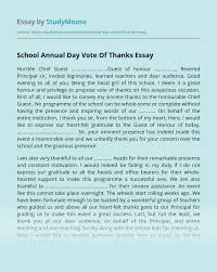 Without your guidance, life could not have been this blissful. School Annual Day Vote Of Thanks Free Essay Example