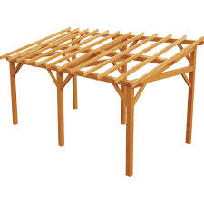 Carport En Bois Pour 1 Voiture 15 3 M Vanoise Jardipolys Sur Bricozor Carport Bois Auvent Bois Abri Terrasse