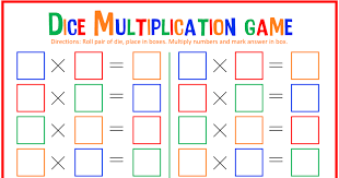 Preview images of the first and second (if. Dice Multiplication Game Pdf Multiplication Games Multiplication Free Kindergarten Worksheets