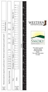 smoky mountain boot fit and size chart western outlets