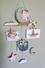 Photo Holder Juil Mixed Photos Driftwood Mobile Child Baby Personalized Birth Gift Room Decoration Mobile Enfant Diy Cadeau Bebe Bricolage Cadeaux D Anniversaire