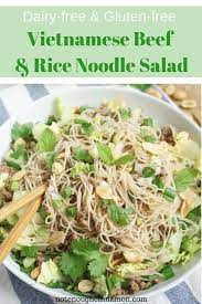 Vietnamese Beef And Rice Noodle Salad Gluten Free Dairy Free Recipe Rice Noodle Salad Beef And Rice Healthy Recipes