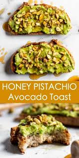 Looks Fancy But This Easy Avocado Toast Recipe With Crushed Pistachios And The Perfect Honey Driz Avocado Toast Recipe Avocado Recipes Healthy Avocado Recipes