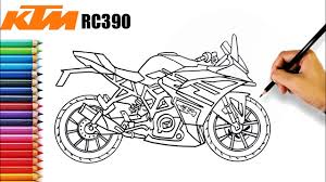 How to draw a ktm bike easy. How To Draw Ktm Bike Step By Step For Beginners Ktm Rc390 Drawing Bike Drawing Youtube