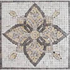 Milton 2 x tozetto medallion floor and wall insert tile in. Ms International Floral Blend Medallion 12 In X 12 In Tumbled Marble Mesh Mounted Mosaic Tile Smot Med Ma3 1212 At The Ho Mosaic Tiles Mosaic Patterns Mosaic