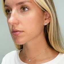 Conjunto Ponto de Luz Cris Ramos com Cristal Swarovski Folheado em Ródio  Branco