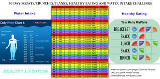 30 Day Squat Crunch Plank Healthy Eating And Water Intake