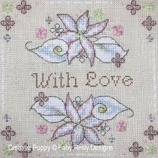 This simple yet elegant cross stitch pattern features beautiful white orchids on a printed aida background. White Flower Cross Stitch Patterns And Charts