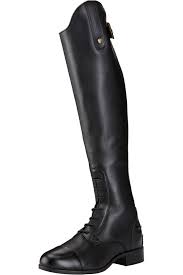 ariat womens heritage countour ii field zip long riding boots black