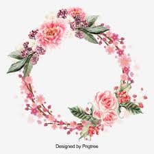Beautiful Flower Wreath With Leaves Design Flower Wreath Red Png Transparent Clipart Image And Psd File For Free Download In 2020 Watercolor Flower Wreath Flower Frame Flower Clipart