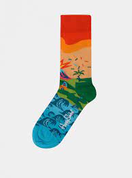 Orange Blue Women 39 S Socks Happy Socks Tropical Island Women S Socks Differenta Com