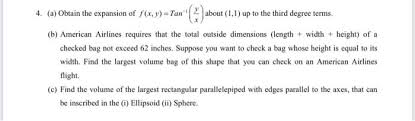 Firstly, the pets have to be either a cat or a dog. Solved 4 A Obtain The Expansion Of F X Y Tan 4 Ab Chegg Com
