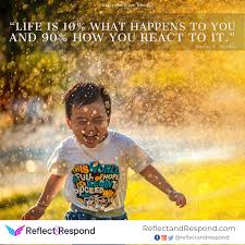 Life Is 10 What Happens To You And 90 How You React To It Reflectandrespond