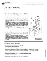 La Mesa De La Abuela Comprension Lectora Comprension Lectora Para Secundaria Lectura De Comprension