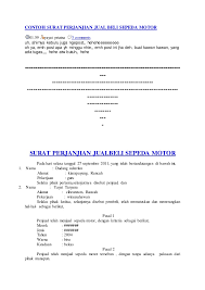 Contoh surat perjanjian jual beli motor sederhana. Contoh Surat Perjanjian Jual Beli Sepeda Motor