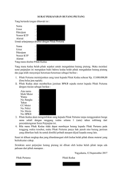 Pelunasan tunggakan rekening listrik, rekening pdam, dan rekening telepon selama 6 bulan merupakan tanggung jawab pihak pertama 5 Contoh Surat Perjanjian Lengkap Jenis Syarat Ciri Ciri