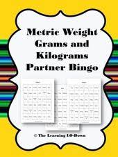 Grams And Kilograms Metric Mass Partner Bingo Game Bingo Games Converting Metric Units 3rd Grade Activities