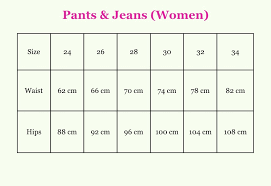 40 True Pants Size Comparison Chart