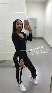 Black Air Forces Outfit Pin By Moodall2k19 On F A H I O N Black Girl Outfits Teenager Outfits Girl Outfits