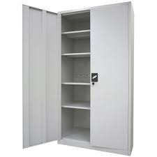 Pair of painted wood doors with iron inserts dimensions are 52 wide x 103 high. Stratco 2 Door Metal Storage Cabinet