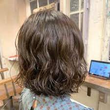ゆるふわパーマ アッシュベージュ 切りっぱなしボブ minx 青山店 ミンクス アオヤマ パーマの達人 コテ巻き風パーマ 本木ヨシヒサ 563424 hair ショートのヘアスタイル パーマ ヘアスタイリング