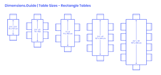 Number of persons if both shorter sides of the table are in use. Rectangle Table Sizes Dimensions Drawings Dimensions Com