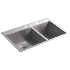 Kohler undermount stainless steel kitchen sinks. Kohler K 3823 4 Na Vault 33 Double Basin Build Com