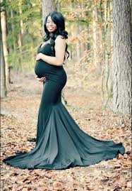 Maternity Photography Long Black Gown Dress Mermaid Winter Outdoors Black Gown Dress Mermaid Dresses Maternity Gowns