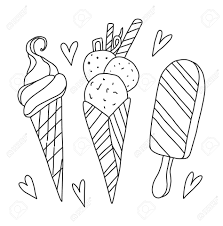 Ice cream in a glass. Vector Coloring Book For Adults And Children Three Ice Creams Royalty Free Cliparts Vectors And Stock Illustration Image 143833084