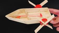 Make an Elastic Band Paddle boat - YouTube