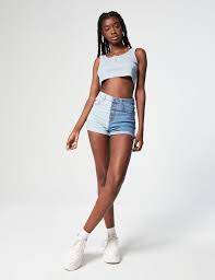 Two Tone Denim Shorts Jennyfer