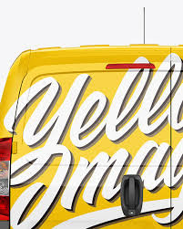 Download Panel Van Mockup Back View In Vehicle Mockups On Yellow Images Object Mockups Yellowimages Mockups