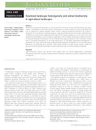 Pdf Functional Landscape Heterogeneity And Animal Biodiversity In Agricultural Landscapes