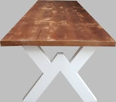 tafel madeira 4 6 persoons eettafel bruin wit industrieel eetkamertafel eetkamertafel tafels tafel