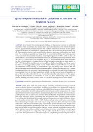 Guru sandaran tidak terlatih (gstt)/guru interim gred dc41 gaji ditawarkan : Pdf Spatio Temporal Distribution Of Landslides In Java And The Triggering Factors