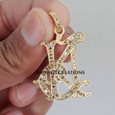 Jk Kj Monogram Vintage Monogram Pave Diamond Monogram Custom Monogram Initial Letter Monogram 14k Gold Vermeil Monogram Jewelry Diamond Monogram Monogram Jewelry Monogram Pendant
