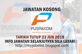 Puspakom invite suitable candidates to apply for the following positions : Jawatan Kosong Terkini Di Puspakom Sdn Bhd 23 Jun 2018