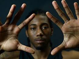 The logo specifically takes the shape of a sizable hand and also interweaves his initials. How Big Is Leonard S Palm You Can Hide The Basketball With Just One Catch And You Won T Lose To The Giants Daydaynews