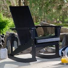 Outdoor Belham Living Portside Modern Adirondack Rocking Chair Black Adirondack Rocking Chair Outdoor Rocking Chairs Modern Adirondack