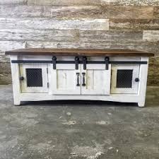 Glass top 21 w x 36 3/8 thick. Barn Door Coffee Table White Brown Top Rustic Rarehouse