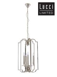 Leon 4 Light Lantern Pendant In Polished Nickel Lantern Pendant Lantern Lights Polished Nickel