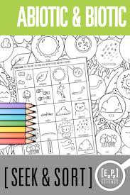 Abiotic And Biotic Factors Seek And Sort Science Doodle Science Card Sort Science Card Sorts Sorting Cards Science Doodles