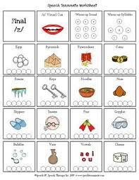 Z Final Sounds Speech Therapy Activities Preschool Articulation Worksheets Speech Activities