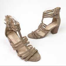 Sole Society Nude Elise Cage Gladiator Heel Sandal