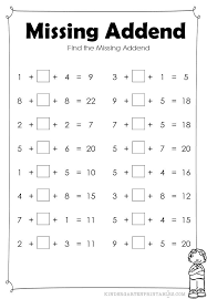 Find The Missing Addend Worksheets With 3 Digits Missing Addend Rounding Worksheets First Grade Math Worksheets