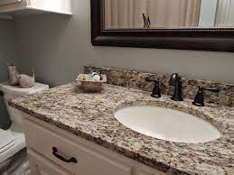 Santa cecilia granite for kitchen countertops & other projects. Giallo Ornamental Granite Countertops Giallo Ornamental Granite Pictures Santa Cecilia Gran Guest Bathroom Renovation Granite Bathroom Bathroom Countertops